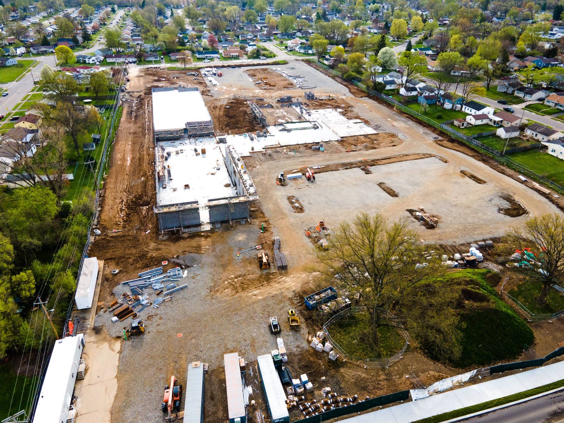 Aerial view-construction of Fairborn Intermediate School 