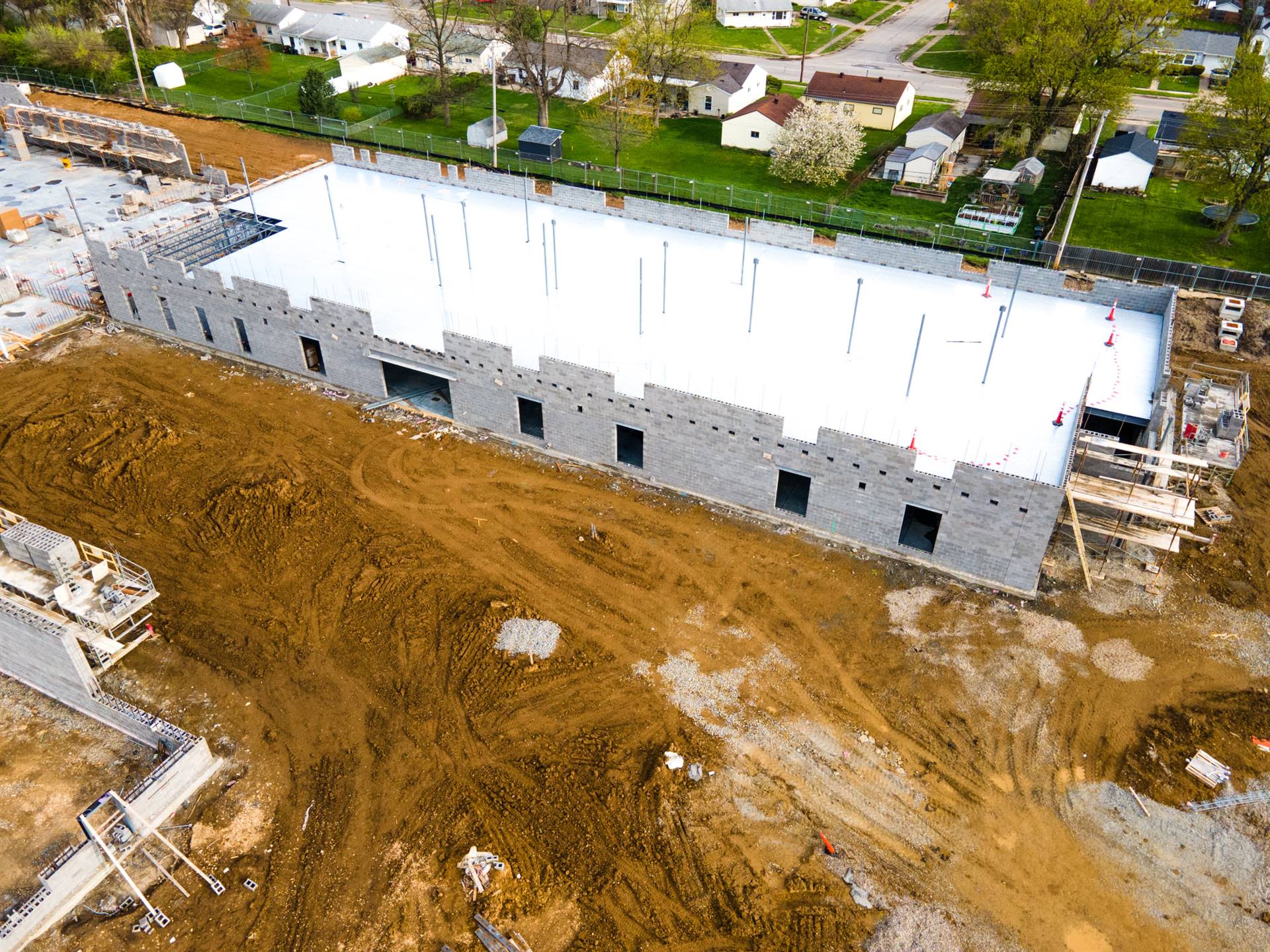 Aerial view-construction of Fairborn Intermediate School 