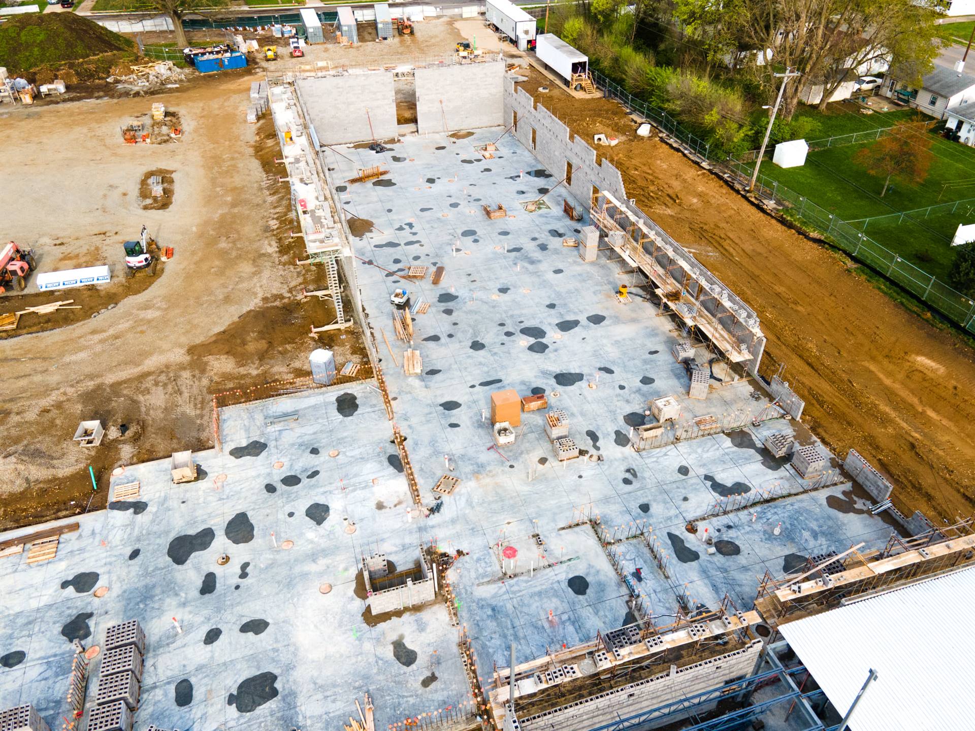 Aerial view-construction of Fairborn Intermediate School 