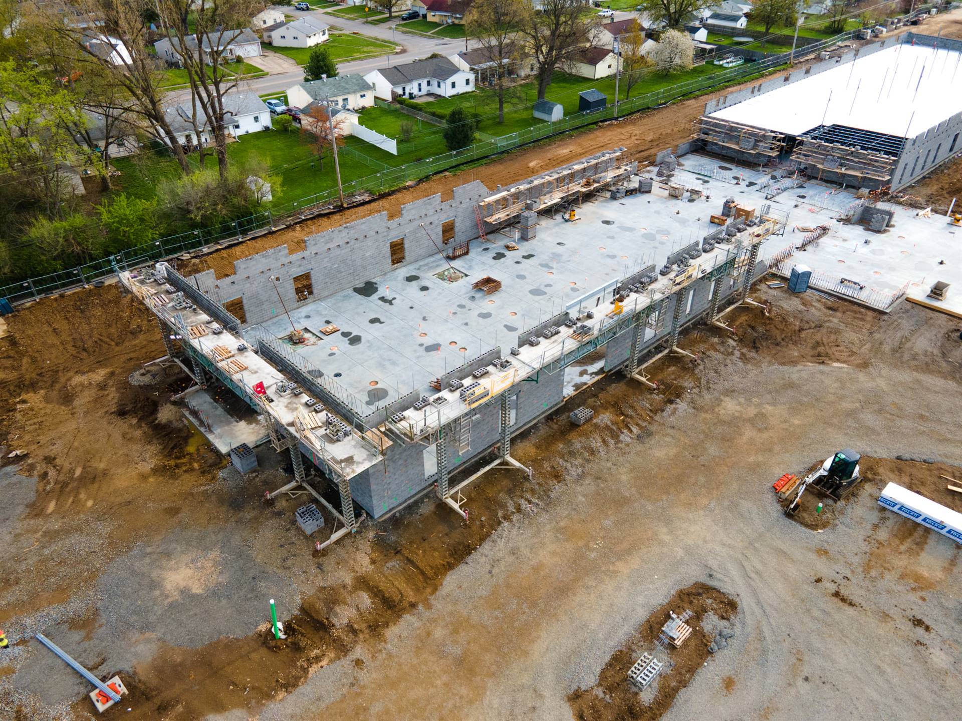 Aerial view-construction of Fairborn Intermediate School 