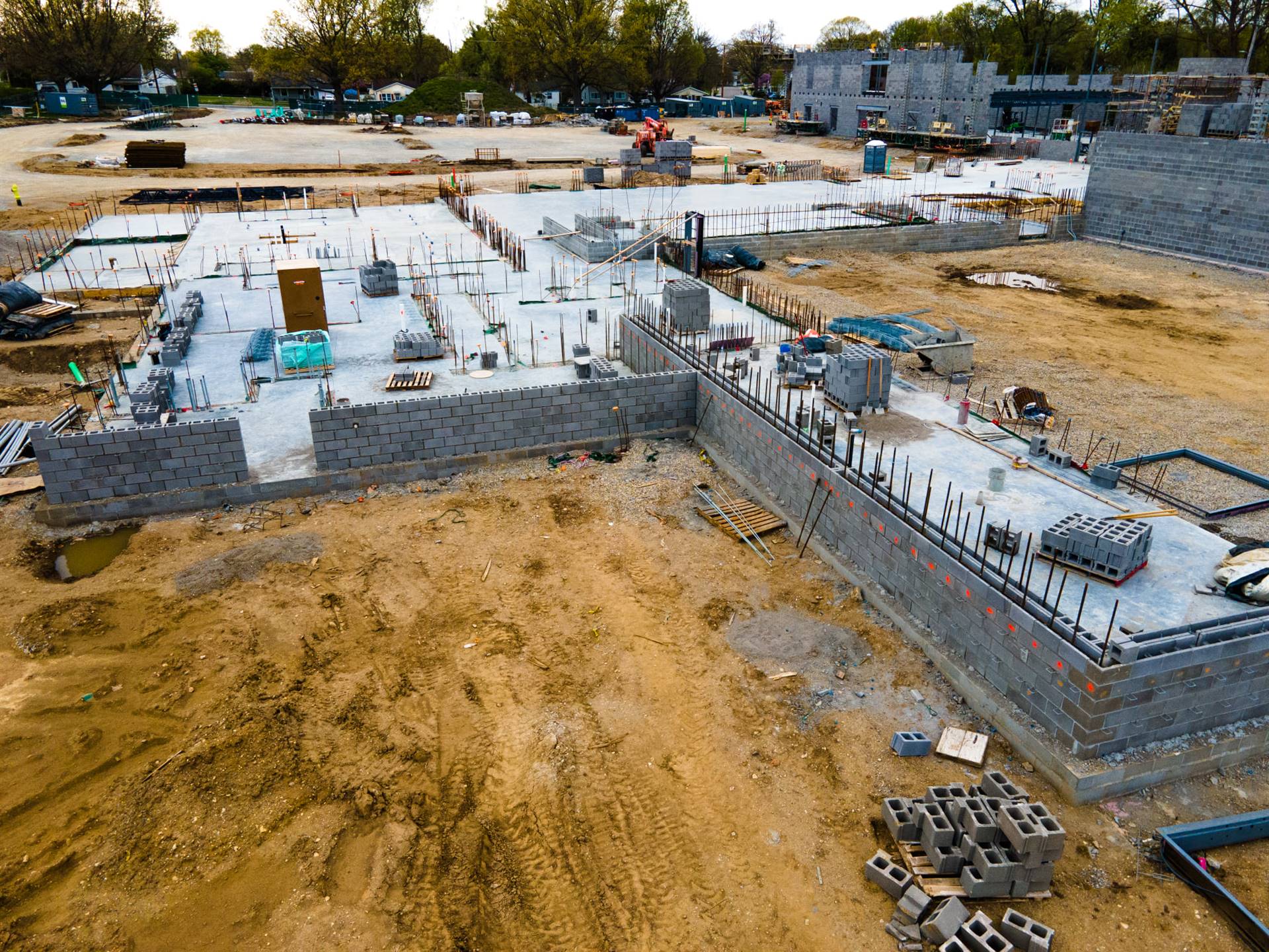 Aerial view-construction of Fairborn Intermediate School 