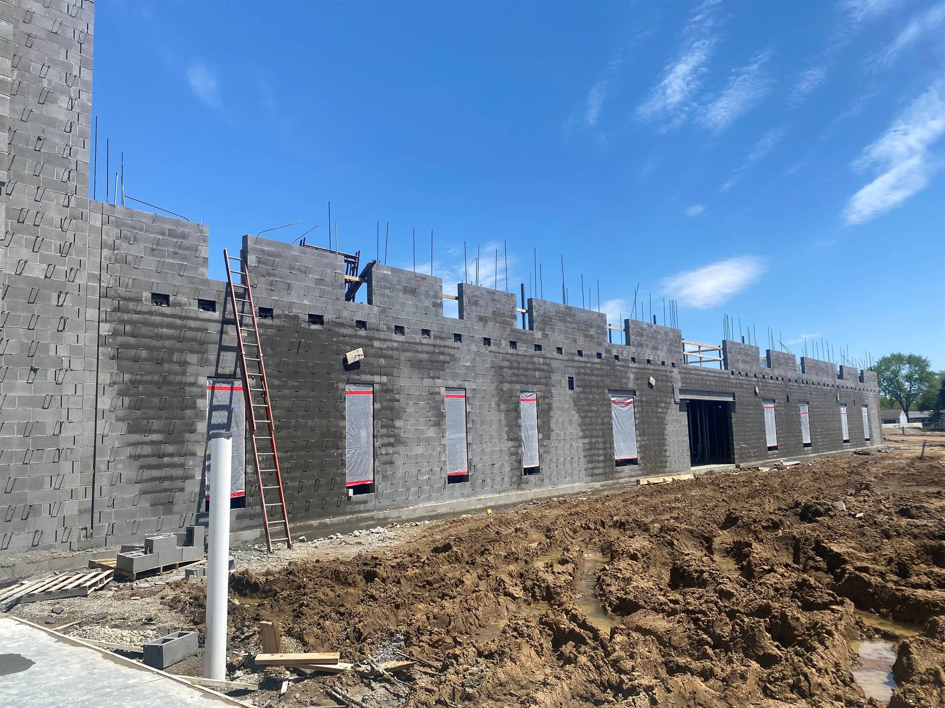 Area B South Wall  May 12, 2021 Fairborn Intermediate construction site