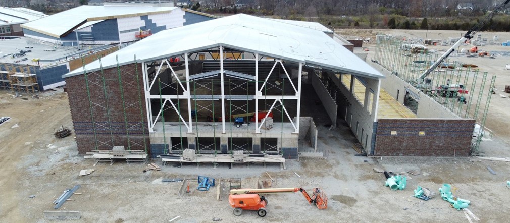 Aerial view Fairborn High School construction site November 21, 2022