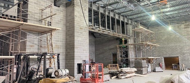Construction photo-stage at Fairborn Intermediate School January 12, 2022
