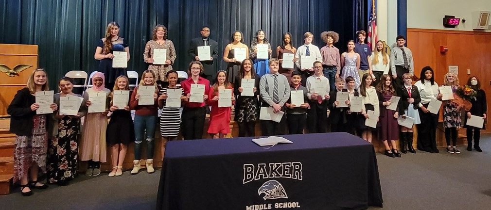 Baker Middle School National Honor Society Inductees