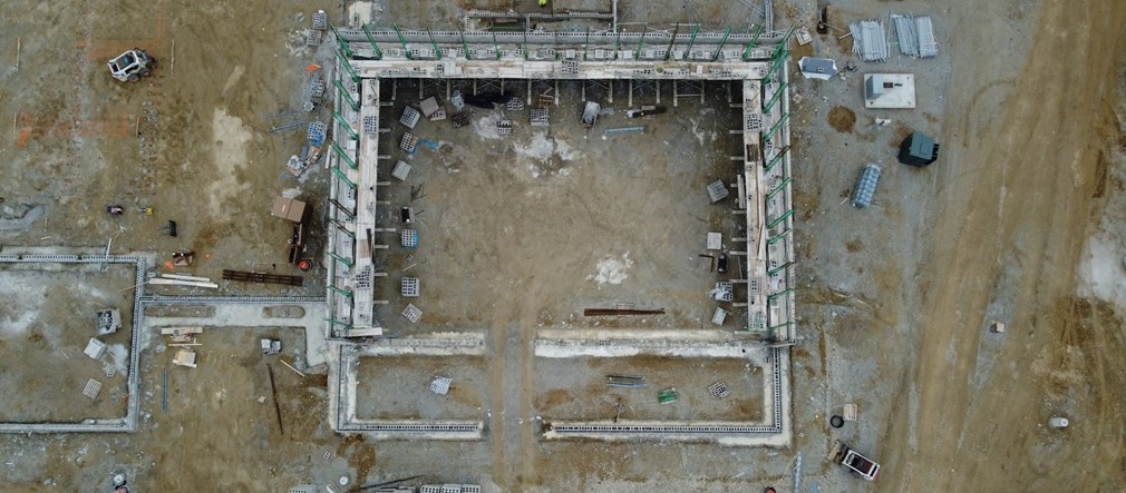 Aerial photo Fairborn High School construction site