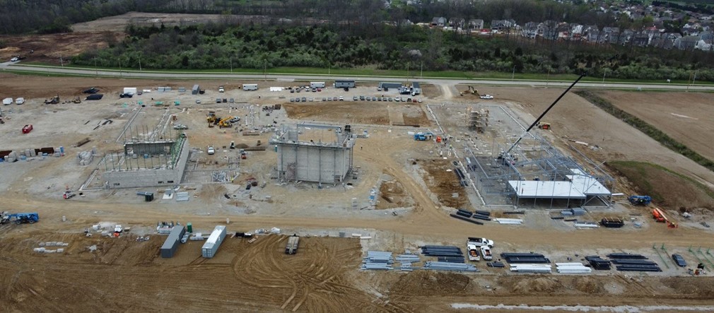 Aerial view Fairborn High School construction site