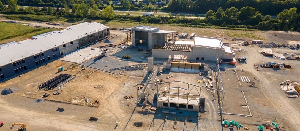August 18th view of Fairborn High School construction site from Busy Bee Aerial Productions LLC