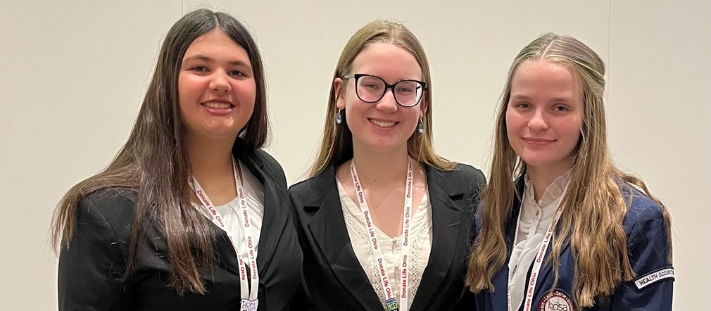 FHS students attend HOSA Student Leadership Conference- Hannah Schroeder and Kylie Goodman created Health Career Displays and Jessica Cleaves is moving on to the International HOSA conference this summer based on her 3rd Place Healthy Lifestyle Display!