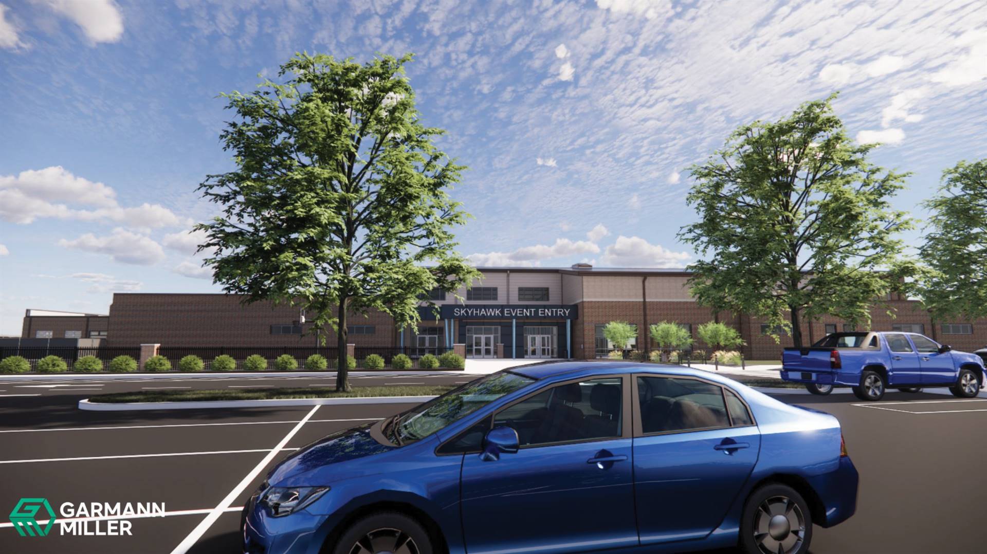 View of side parking lot Fairborn Middle School